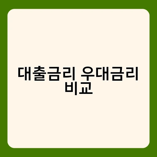 대출금리 우대금리 비교
