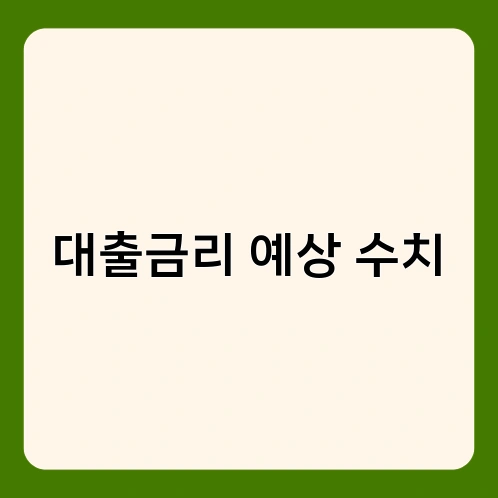 대출금리 예상 수치